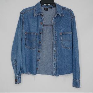 Thrifted long sleeve jean shirt